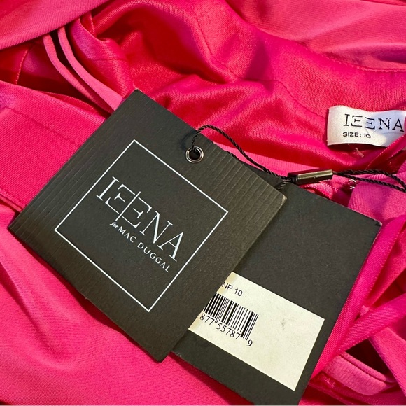 NWT IEENA for Mac Duggal ‘Jersey One Shoulder Draped Back Gown’ in Candy Pink 10 - Picture 7 of 16
